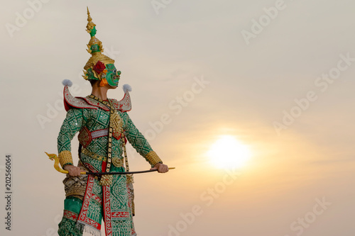 Khon is traditional dance drama art of Thai classical masked from literature Ramayana