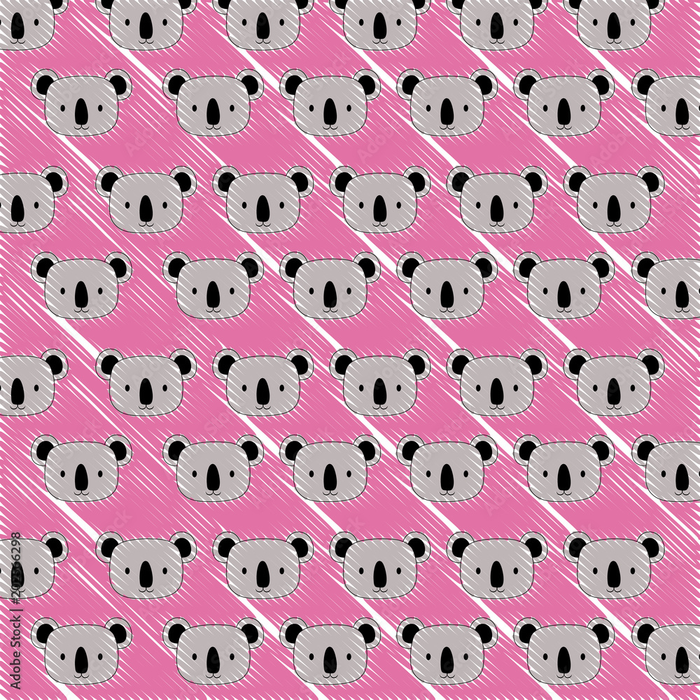 Foto background of cute koalas pattern, vector illustration