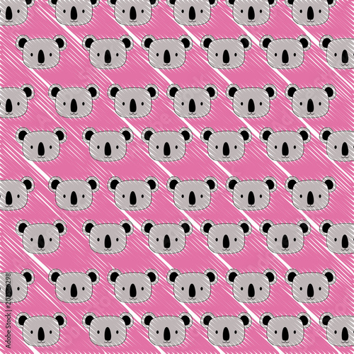 Canvas Print background of cute koalas pattern, vector illustration