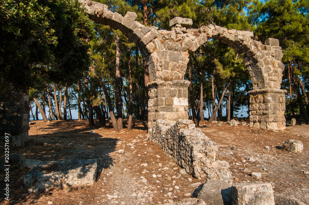 Ruins of the ancient Greek city of Phaselis in Turkey