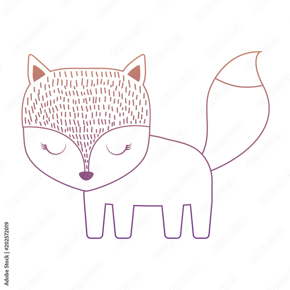 Fototapeta premium cute fox icon over white background, cute animals concept concept, colorful design. vector illustration