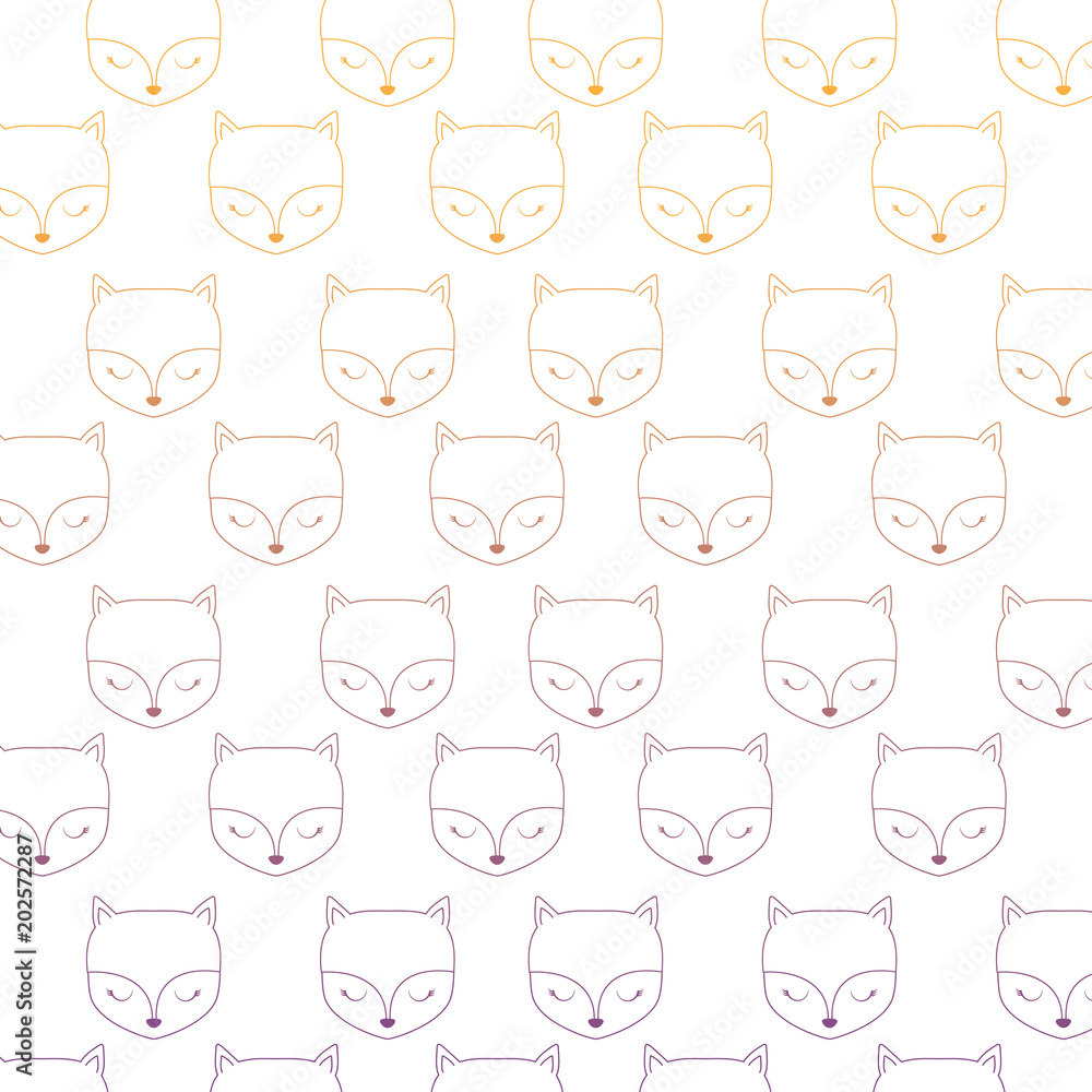 background with cute foxes pattern, vector illustration background with cute foxes pattern, vector illustration
