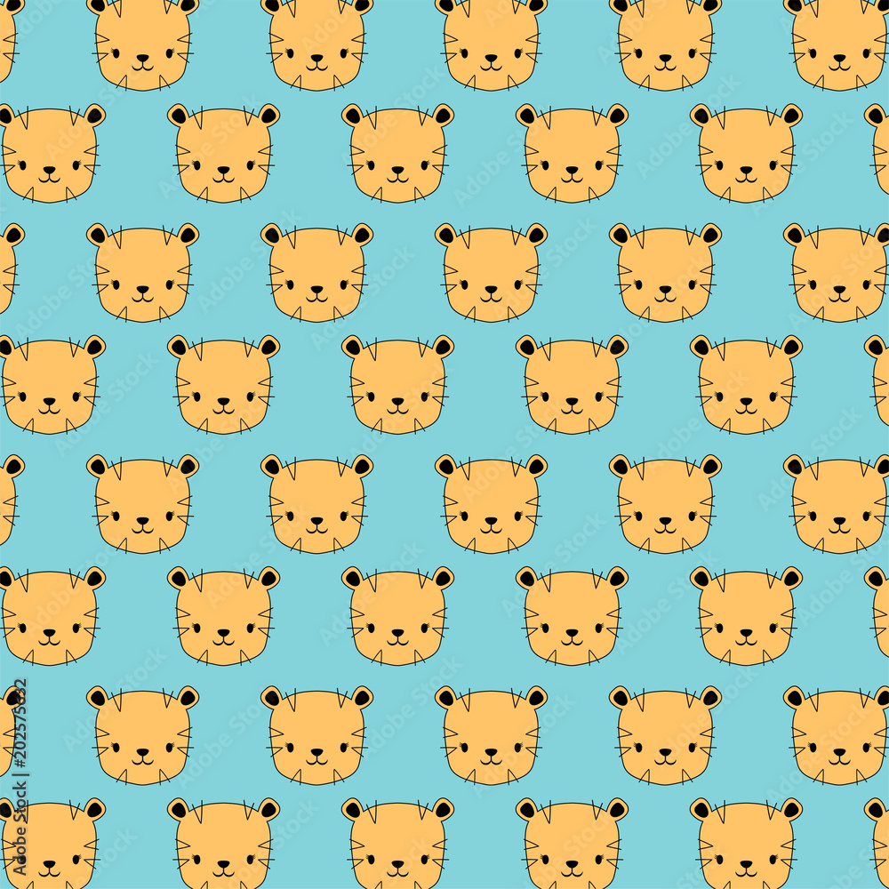 background with cute tigers pattern, vector illustration background with cute tigers pattern, vector illustration