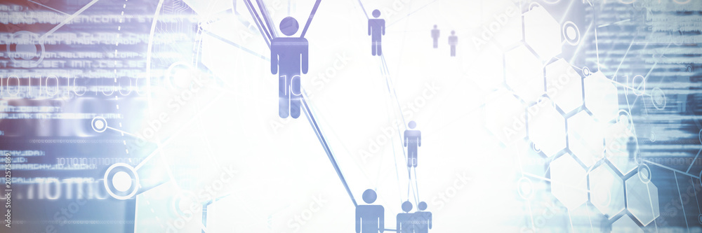 Digital composite image of people icons and binary codes Digital composite image of people icons and binary codes