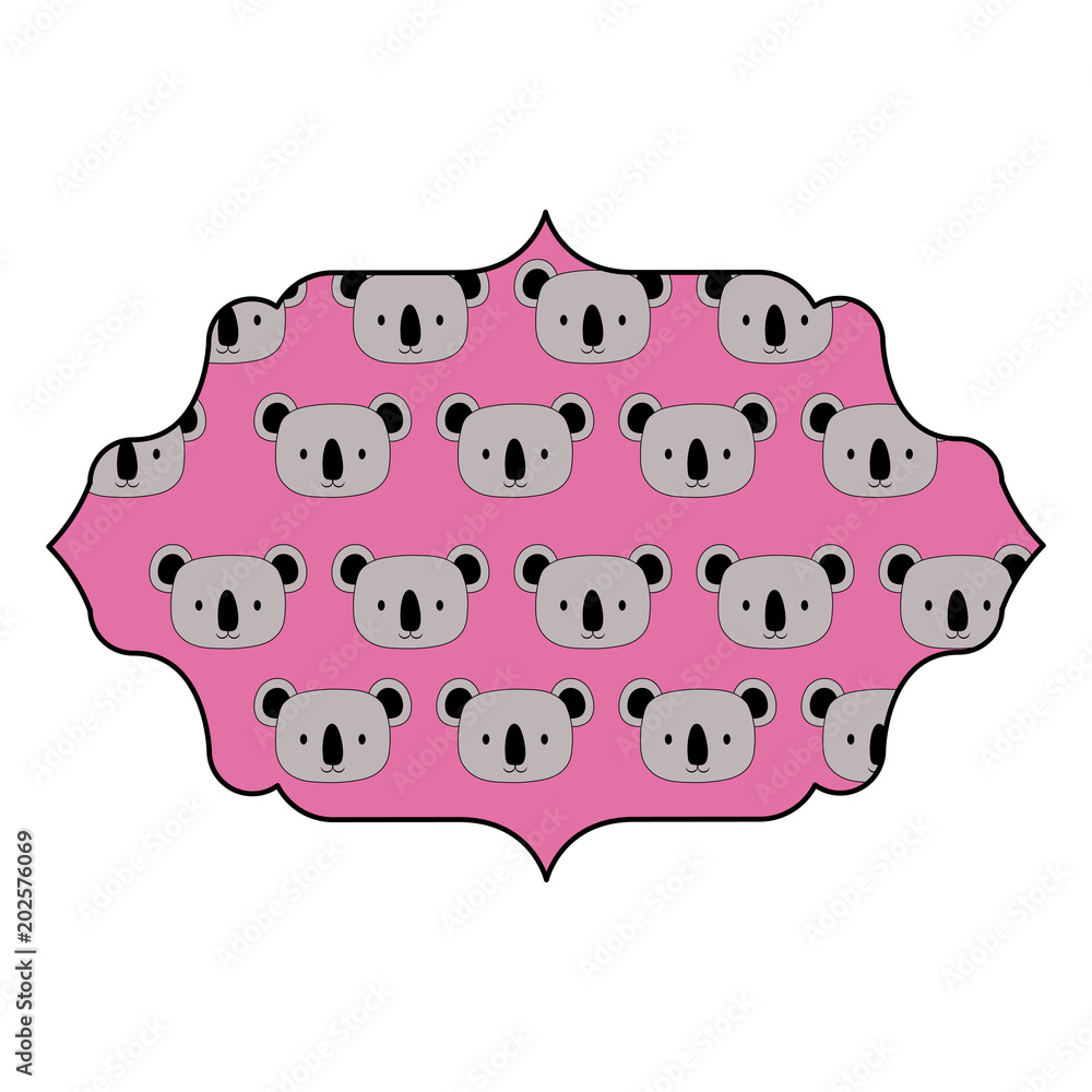 arabic frame with cute koalas pattern over white background, vector illustration arabic frame with cute koalas pattern over white background, vector illustration