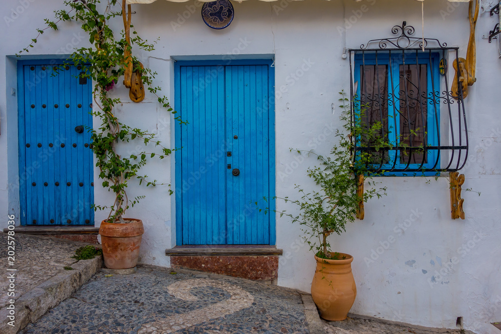 Φωτογραφία Beautiful entries, doors and windows of Frigiliana, village of Malaga