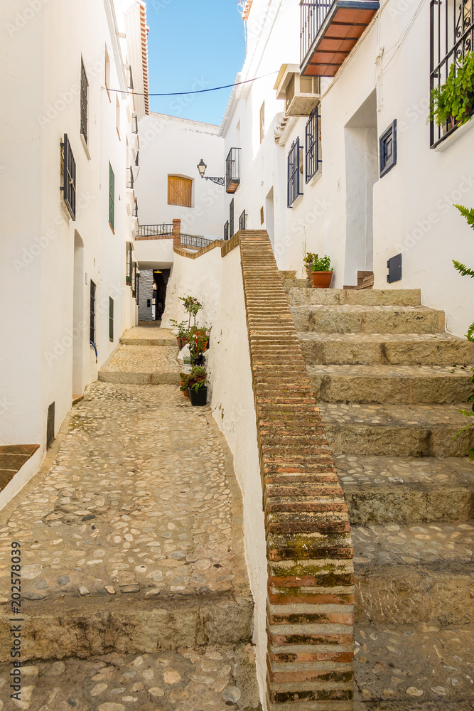 Beautiful views and streets of Frigiliana, village of Malaga on a summer day Beautiful views and streets of Frigiliana, village of Malaga on a summer day