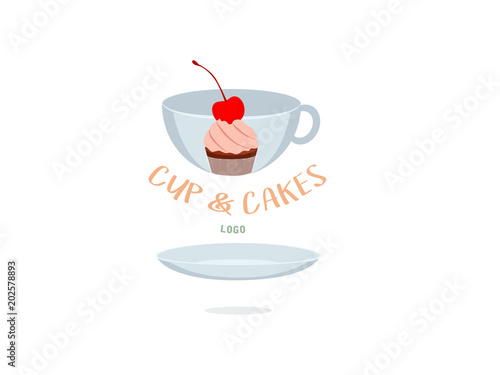 cupcakes initial logo vector illustator