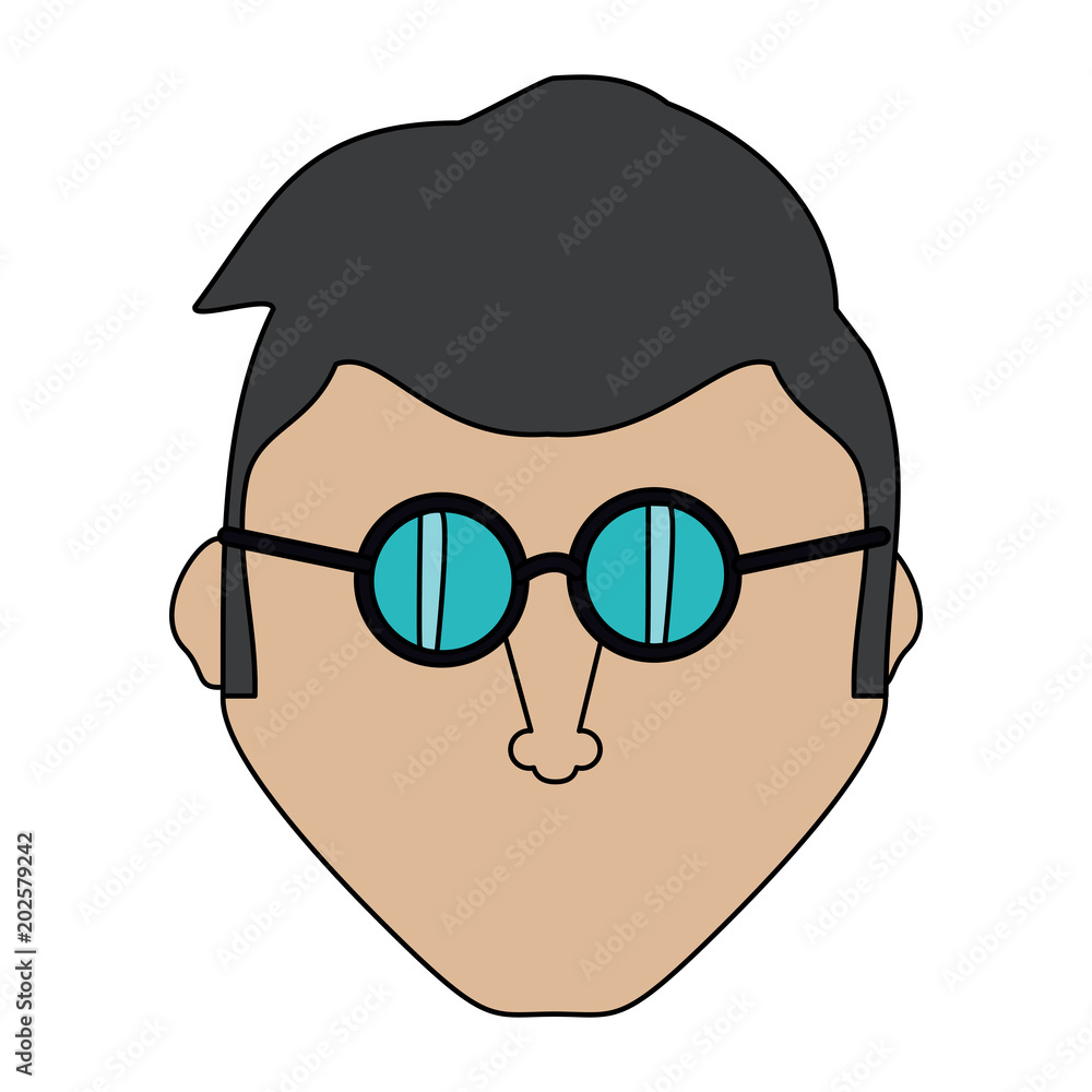 cartoon man with glasses over white background, colorful design. vector illustration cartoon man with glasses over white background, colorful design. vector illustration