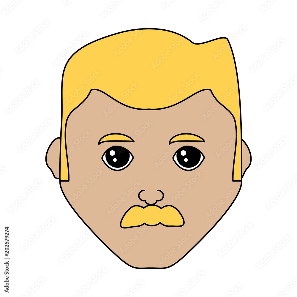 Obraz premium cartoon man with mustache over white background, colorful design. vector illustration