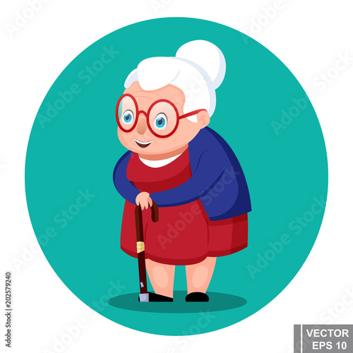 Old woman. Happiness. Elderly person. For your design.