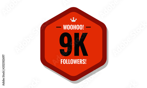 Woohoo 9K Followers Sticker for Social Media Page or Profile Post photo