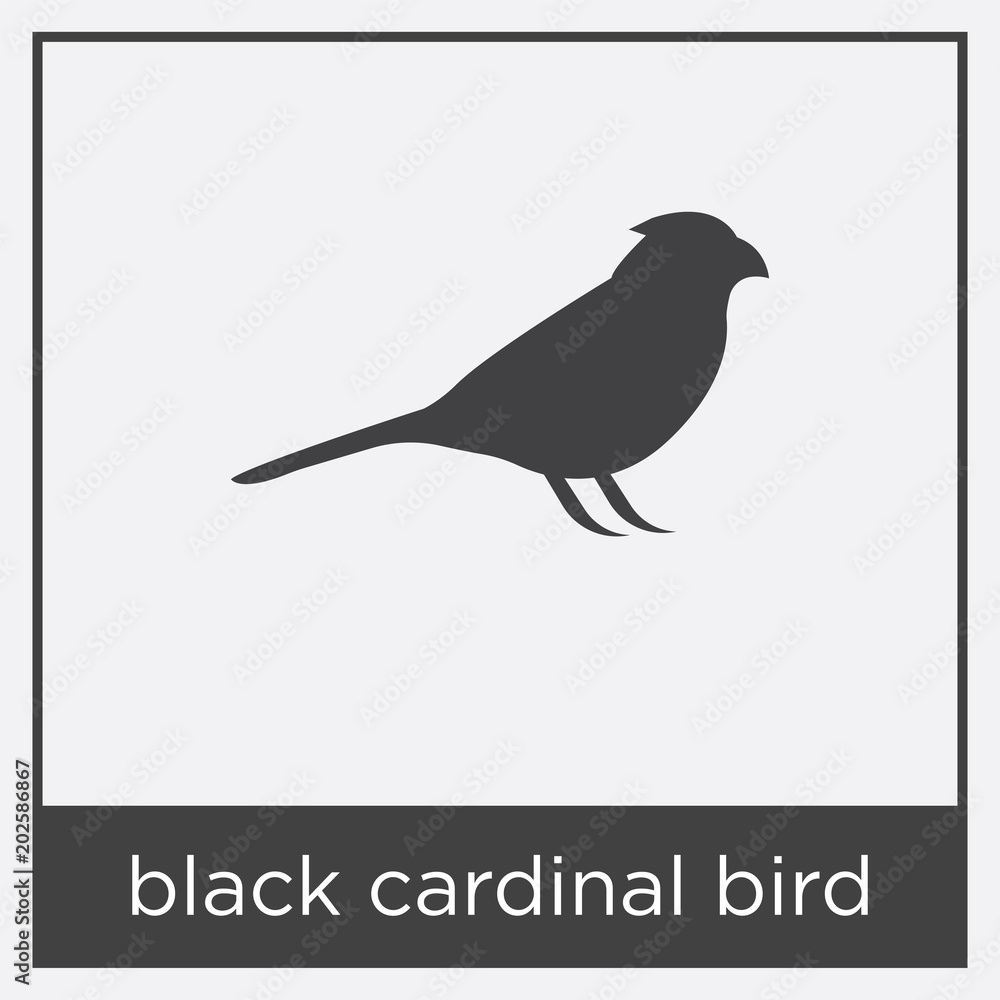 Obraz black cardinal bird icon isolated on white background