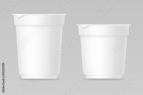 Yogurt realistic mockups for food package design