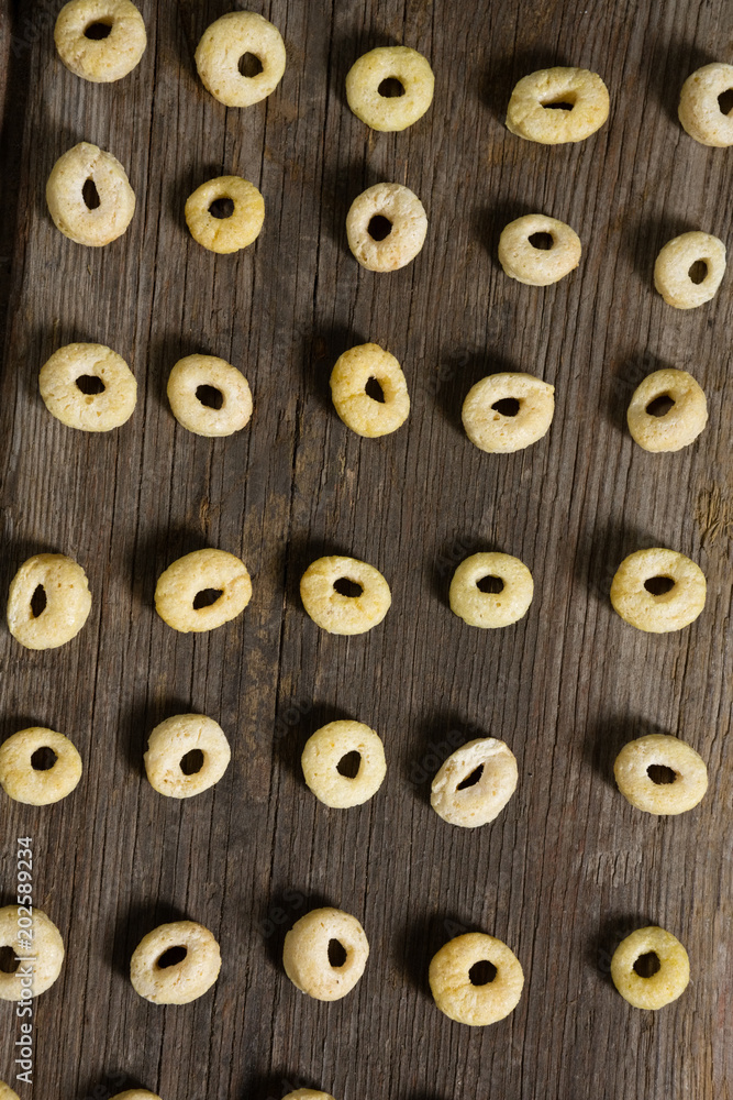 Apple jacks arranged in row Apple jacks arranged in row