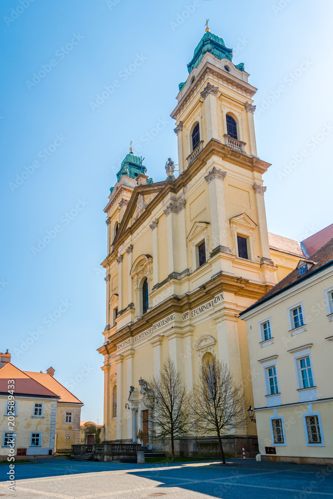 View at the Assumtion church in Valtice - Czech republic, Moravia