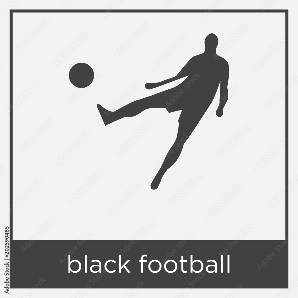 black football icon isolated on white background