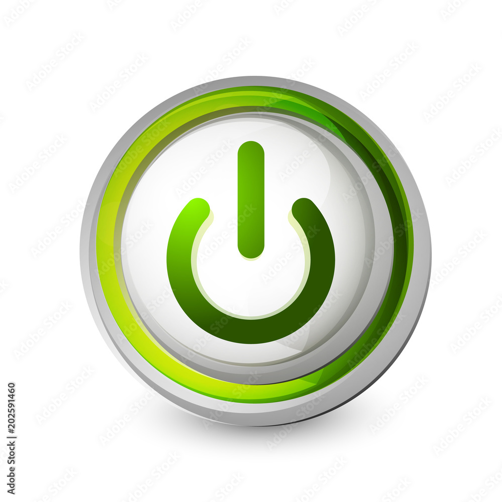 Power button icon, start symbol Power button icon, start symbol