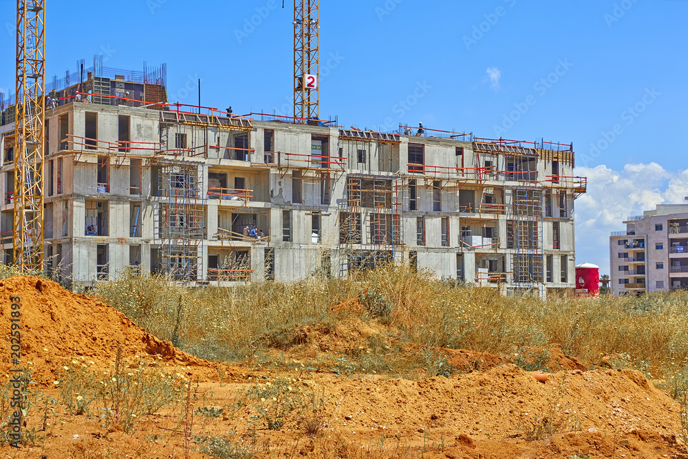 Construction of a residential area. Construction of a residential area.
