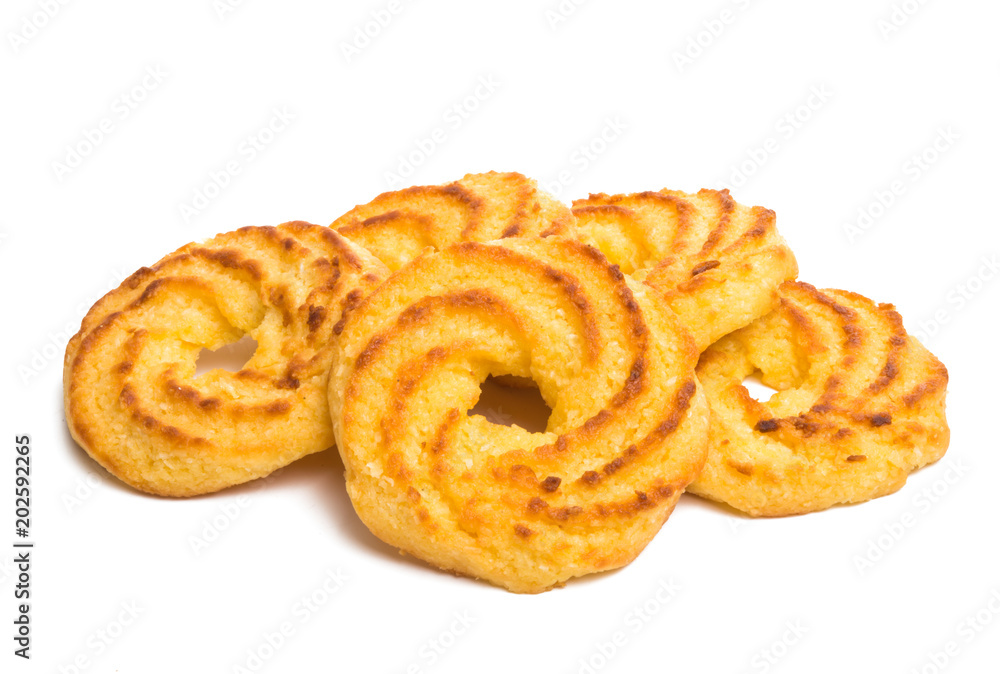 coconut biscuit rings isolated coconut biscuit rings isolated