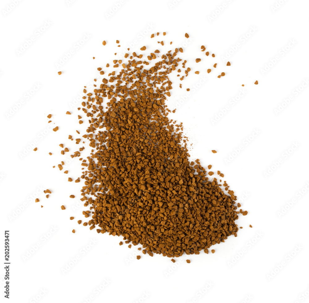 Pile of Instant Coffee Grains Isolated Pile of Instant Coffee Grains Isolated