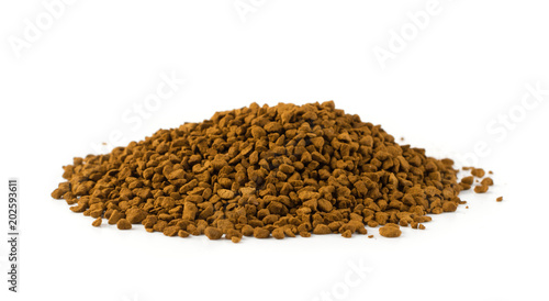 Pile of Instant Coffee Grains Isolated