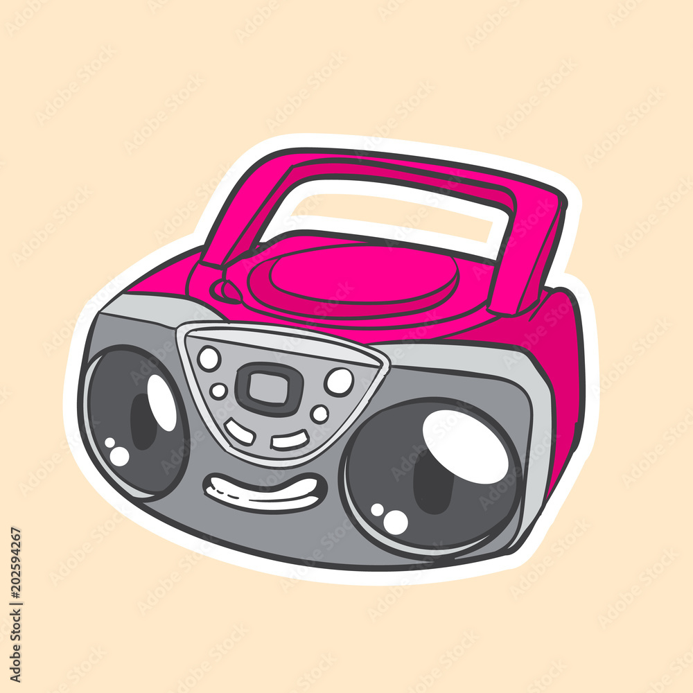 Radio cassette player sketch icon. | Stock vector | Colourbox