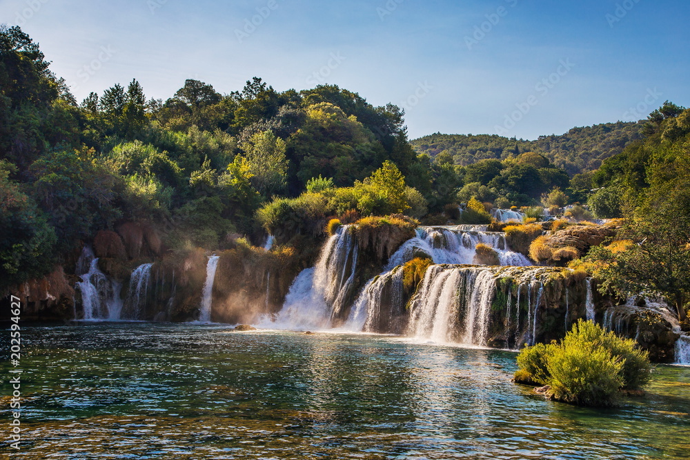 Fototapeta premium waterfall on Krka river in Croatia