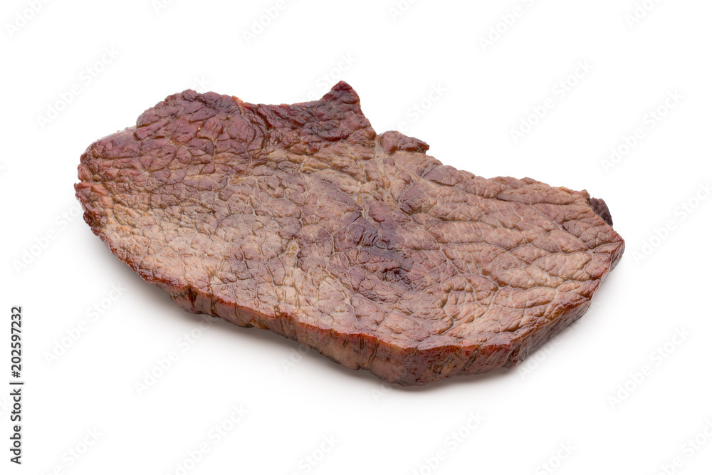 Grilled beef steaks with spices isolated on white background. Grilled beef steaks with spices isolated on white background.