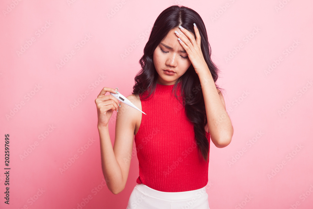 Young Asian woman got sick and flu. Young Asian woman got sick and flu.
