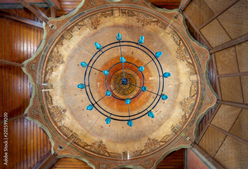 Dome of Whirling Dervishes Ceremony hall at the Mevlevi Tekke, a meeting hall for the Sufi order and Whirling Dervishes, Cairo, Egypt photo