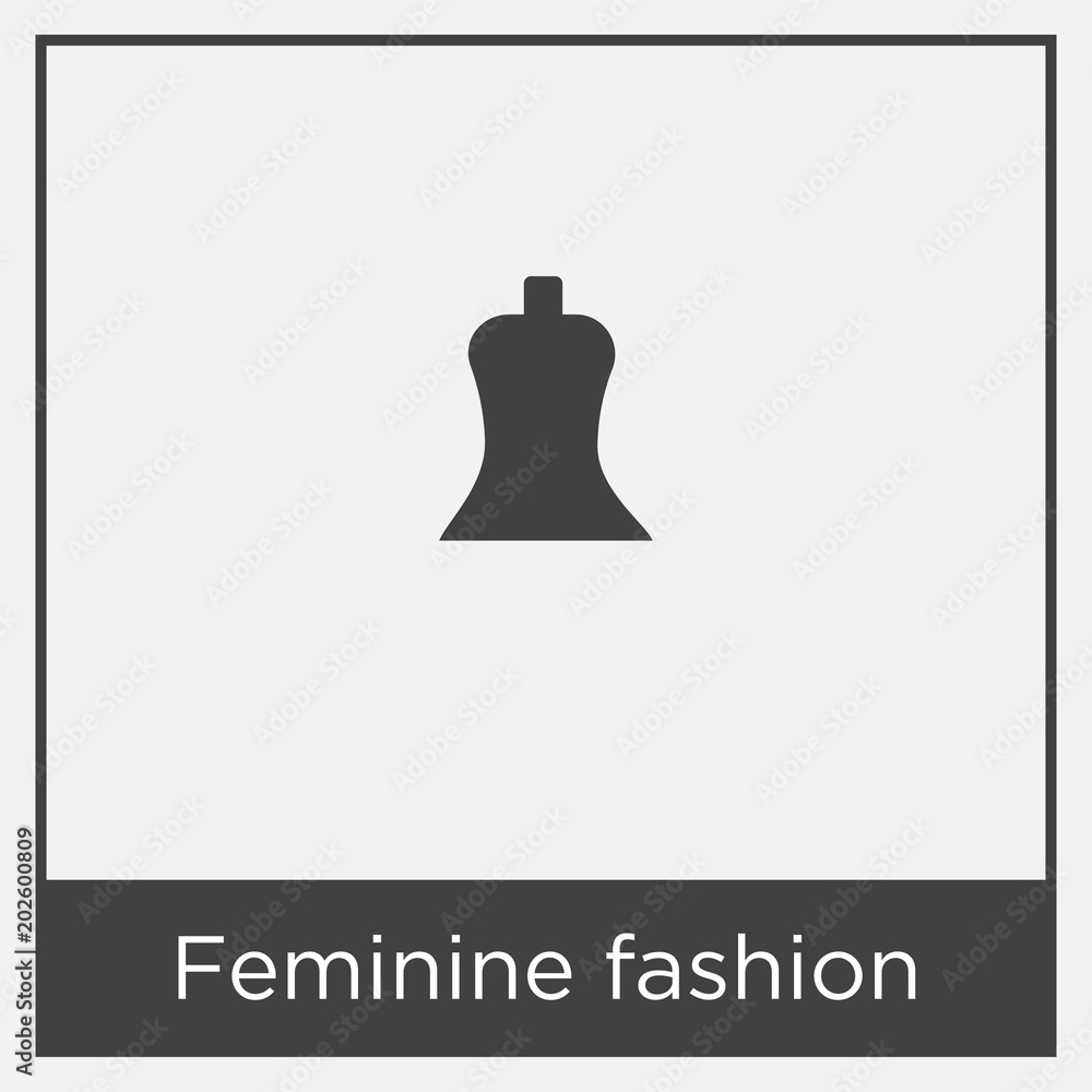 Feminine fashion icon isolated on white background Feminine fashion icon isolated on white background