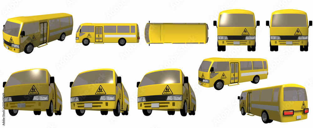 幼児バス 幼稚園バス 送迎バス 白背景 Stock イラスト Adobe Stock