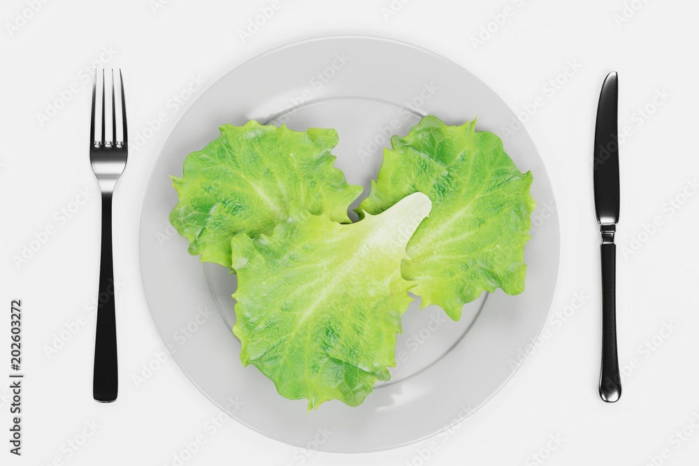 3D Render of Food on Plate