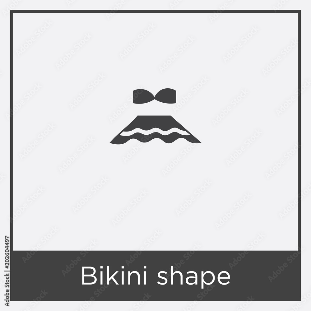 Bikini shape icon isolated on white background