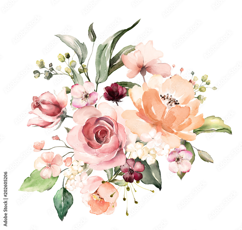 Fotografie watercolor flowers