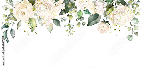 Fotografiet arrangements with watercolor flowers