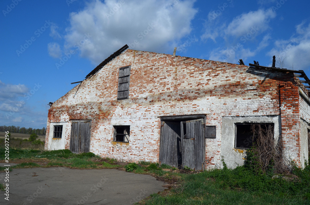 One km. near Chernobyl area border. Abandoned huge milk farm.Kiev region. Ukraine One km. near Chernobyl area border. Abandoned huge milk farm.Kiev region. Ukraine