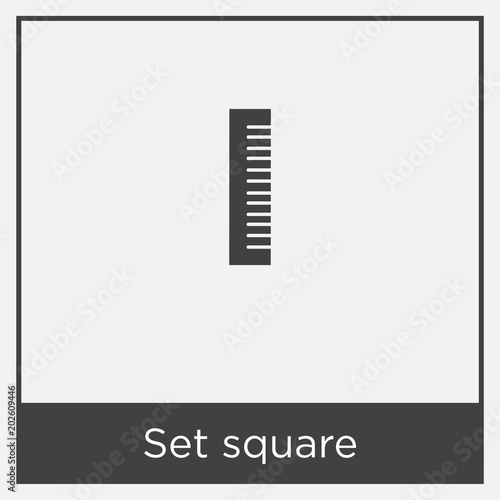 Set square icon isolated on white background