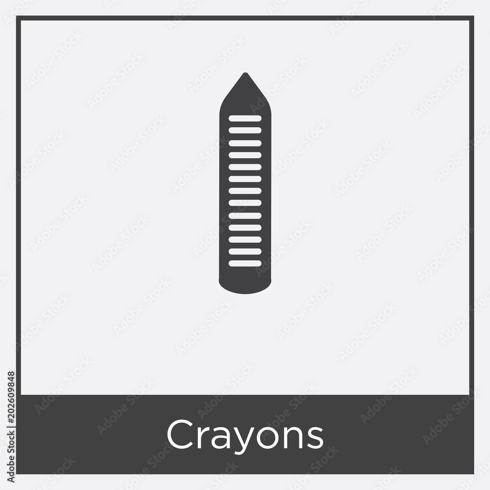 Crayons icon isolated on white background