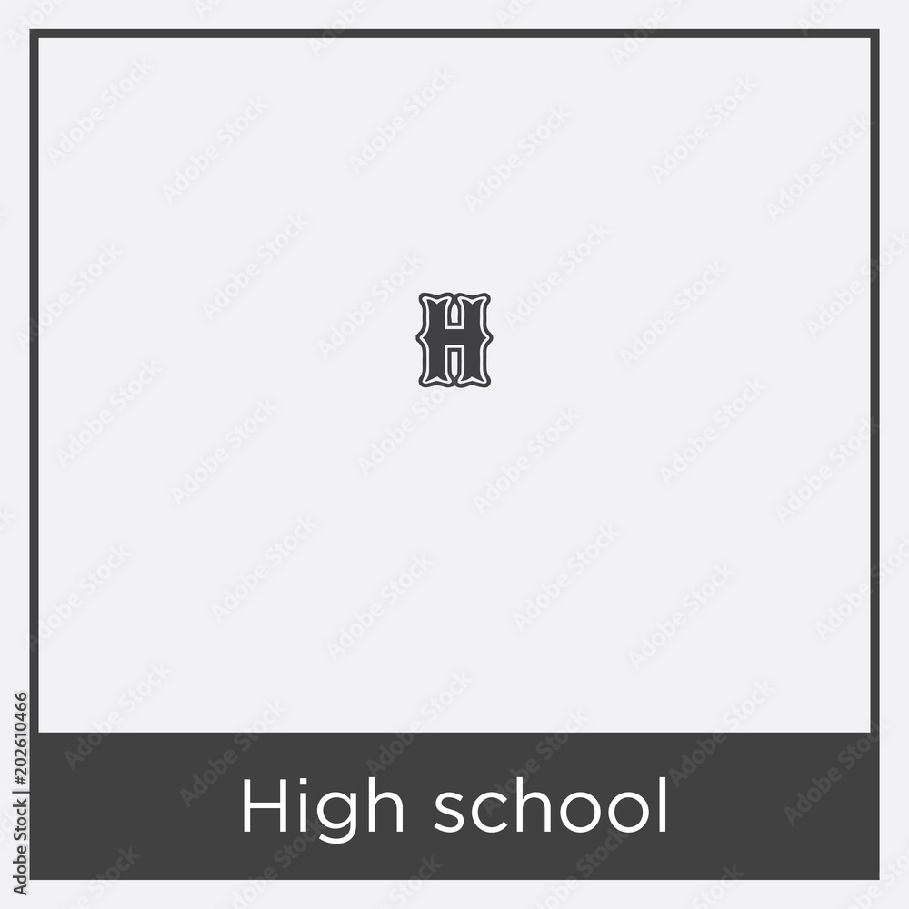 High school icon isolated on white background High school icon isolated on white background