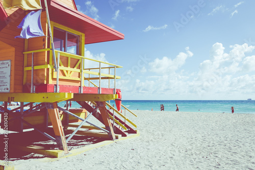 Lifeguard Tower in South Beach, Miami Beach, Florida. © Curioso.Photography