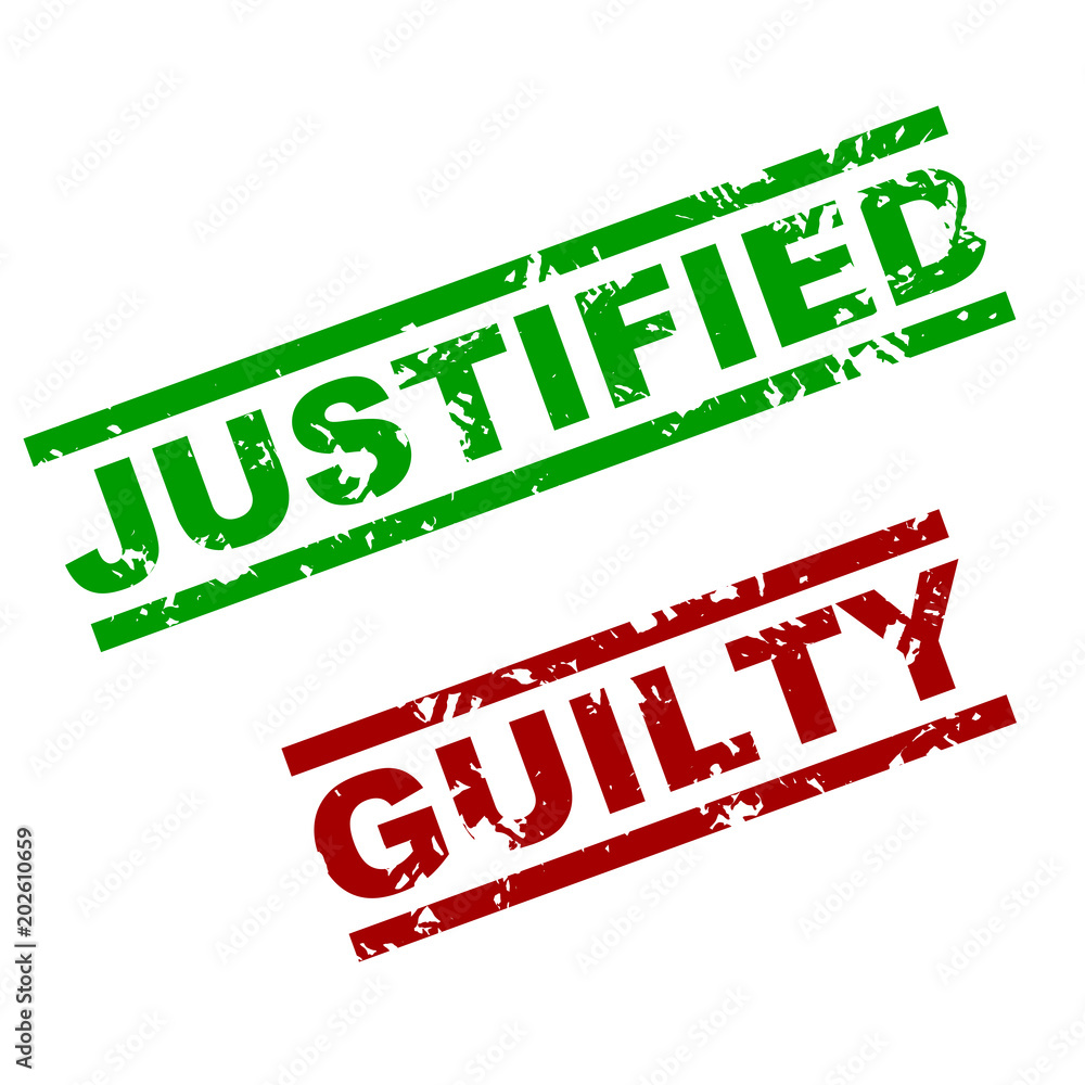 Foto Guilty and justified rubber stamp
