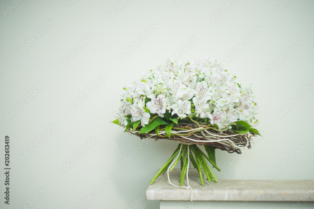 White Lily of the Incas in a bunch