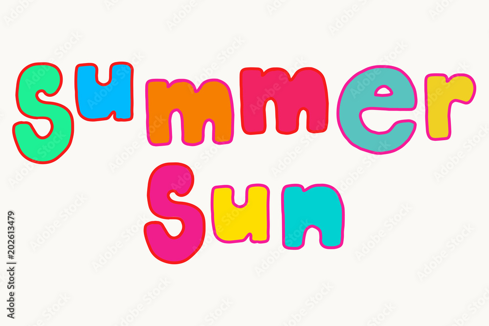 Bright Summer sun lettering Bright Summer sun lettering