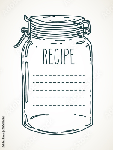 Hand drawn jar recipe template