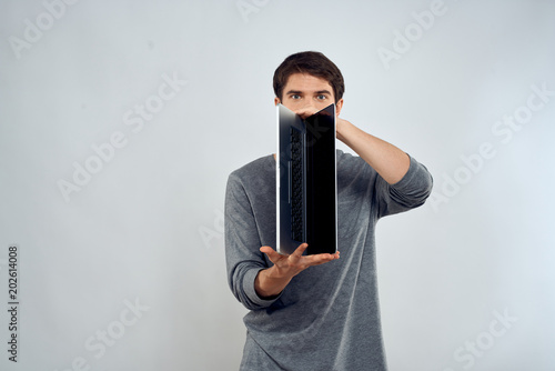 man with laptop