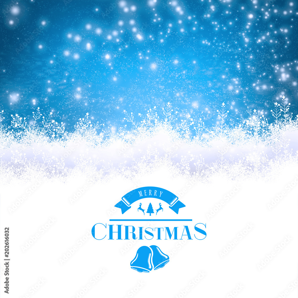 Christmas message against blue background with vignette