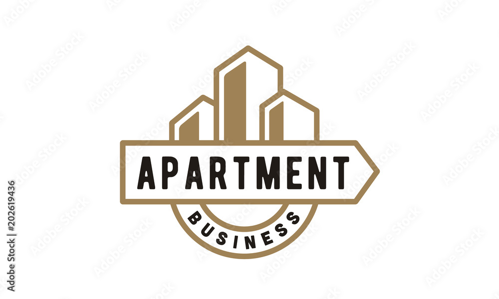 Urban City Apartment Building Real Estate Business Chart Logo design 