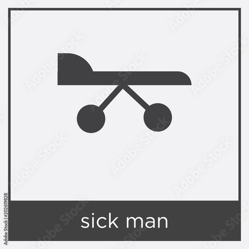 sick man icon isolated on white background